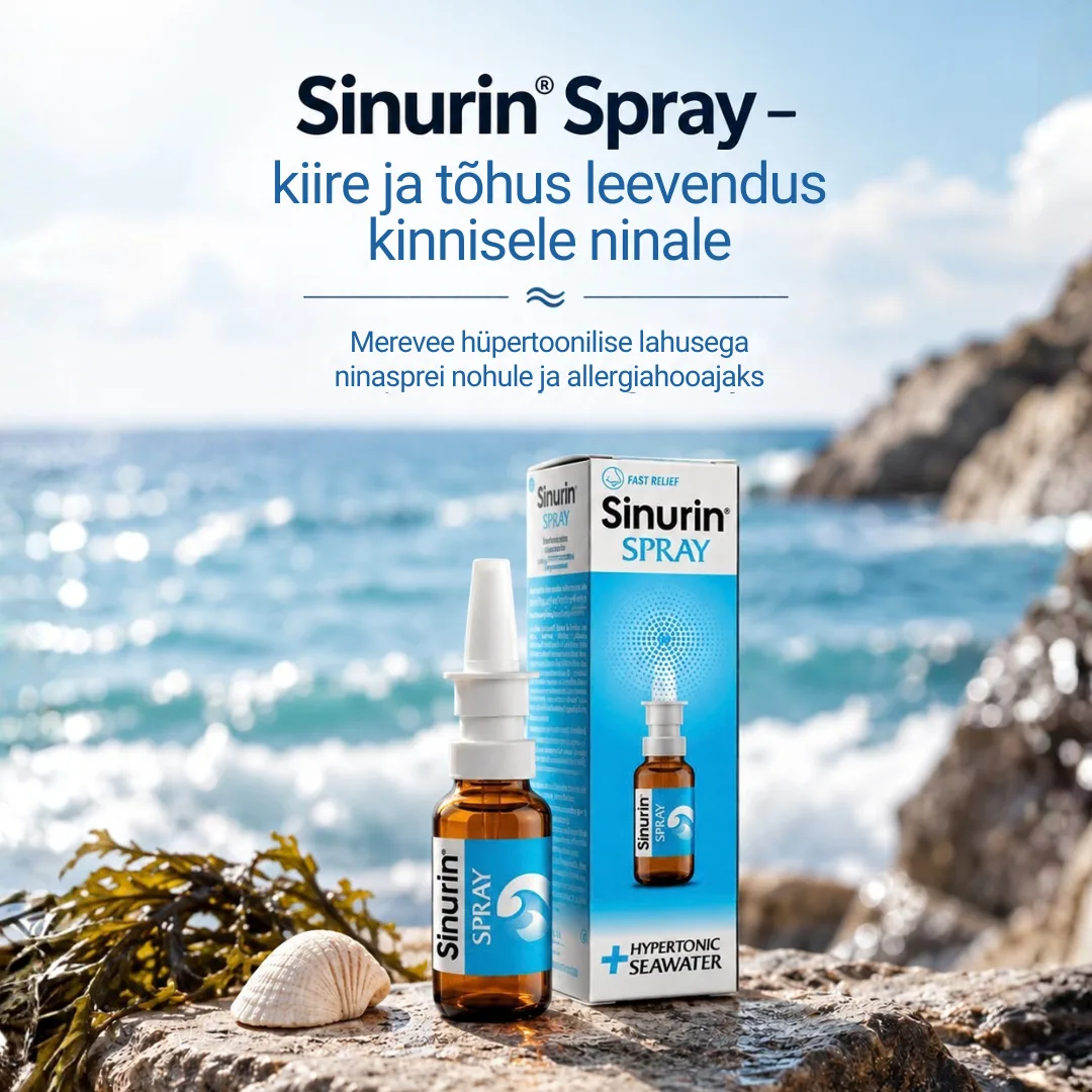 Sinurin® Spray - merevee hüpertoonilise lahusega ninasprei nohule ja allergiahooajaks 2